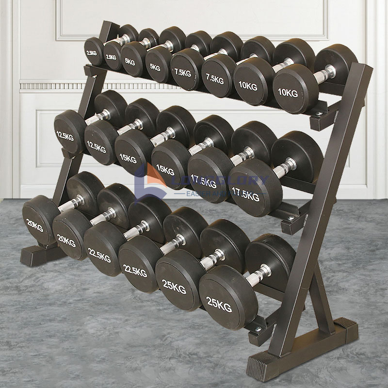 3 səviyyəli Polad Dumbbell Rack